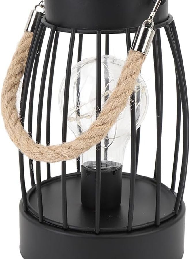 فانوس طاولة معدني كلاسيكي يعمل بالبطارية، ضوء محمول للمنزل وساحات الفناء والممرات - Image 5